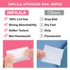 NXJ INFILILA Lint Free Nail Wipes 600PCS Absorbant No Lint Nail Wipes For Gel Nail Natural Wood Pulp Nail Polish Remover Pads for Professional Soak Off Gel Nail Polish remover & UN-DRY Gel Polish