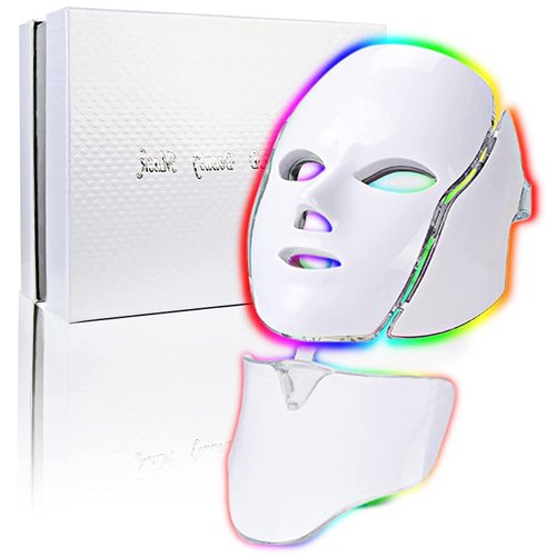 RtLvio Led Face Mask Light Therapy, 7 Colors LED Light Therapy Mask for Facial Skin Care, Colorful LED Beauty Mask, Led Mask Therapy Facial,