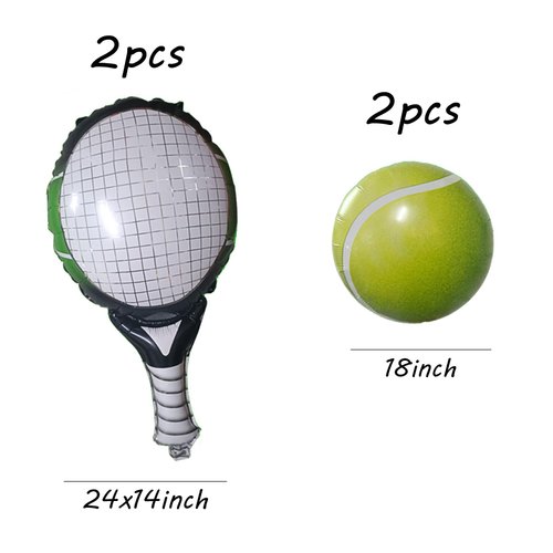 MPRVAKYF 4Pcs Green Tennis Party Balloons Decorations Tennis Ball Foil Mylar Balloons for Men Women Kids Sports Tennis Themed Party Decorations Supplies (Tennis Party Balloons)