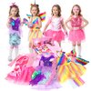 HAPITCH 23 Pcs Princess Dress up for Girls,Unicorn Costume Mermaid Costume Fairy Costume for Girls, Dress up Clothes for Girls Age 3 4 5 6 Years Old Birthday Christmas Gift Girl Toys