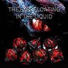 FONVGOGO Liquid Core DND Dice, Dragon Eye Dice Set D&D Sharp Edge Resin Dungeons and Dragons Dice Polyhedral Beholder's Ttrpg Die Role Playing RPG D and D Dice (Red)