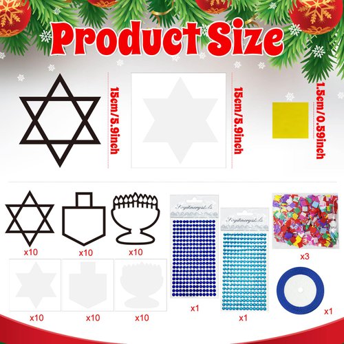 32 Set Christmas DIY Craft Kits，Christmas Tissue Paper Sign Craft Kit Christmas Tree Ornaments Suncatchers Craft Craft for Winter Xmas Classroom School Decorations DIY Art Project Activities