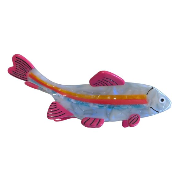 Novelty Rainbow Stripe Fish Hair Clip,Acetate Hair Claw,Small Hair Clips for Women
