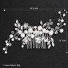 Yovic Crystal Bride Wedding Hair Comb Silver Bridal Headpieces Rhinestone Pearl Hair Pieces Bridesmaid Side Combs Hair Accessories for Women and Girls(Silver-3)