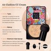 Mushroom Head Air Cushion CC Cream Foundation,Beauty Cream EXO TOO Moisturizing BB Cream, Long Lasting Matte Concealer with 2PCS Mushroom Head Sponges (Natural)