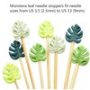 16pcs Knitting Needle Stoppers Cute Cactus and Monstera Leaf Needle Point Protectors Stitch Stoppers Knitting Supplies Accessories