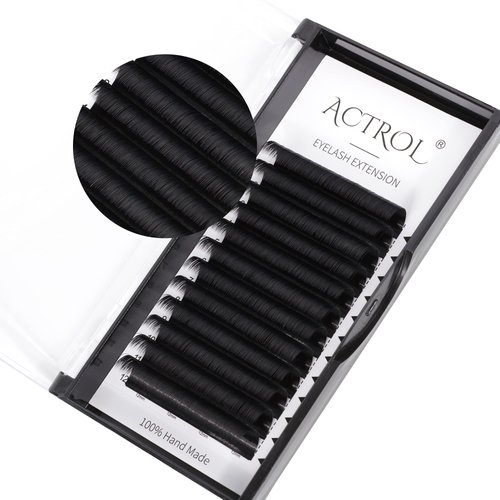 ACTROL Volume Eyelashes Extension D Curl 0.07mm 11mm Easy Fan Lashes Extension Self Fanning Eyelashes Extension volume Lashes Bloom in One Second Easy Fan Eyelashes Extension(D-0.07mm, 11mm)