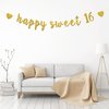 Happy Sweet 16 Banner 16 and Fabulous Cheer to 16 Years Sweet Sixteen Gold Glitter Happy 16th Birthday Party Decorations