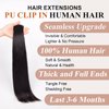 Clip in Hair Extensions Real Human Hair Clip ins 100% Brazilian Virgin Hair Straight PU Seamless Clip in Hair Extensions Human Hair Natural Black Hair for Women 100 Gram 6 Pcs 18 Inch