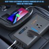 BMK 200W Car Power Inverter Newly Car Plug Adapter Outlet Charger DC 12V to 110V Car Inverter with 1.2A&2.4A USB, 1 QC3.0 USB and 1 Type C Ports Black