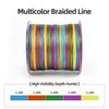 RUNCL Braided Fishing Line, 8 Strand Abrasion Resistant Fishing Line Braid, Super Durable, Smooth Casting, Zero Stretch, Smaller Diameter, Hi Vis, 328-1093 Yards, 12-100LB(15LB,546yds)
