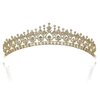 SAMKY Rhinestone Crystal Pageant Bridal Tiara Crown - Clear Crystals Gold Plated T1176