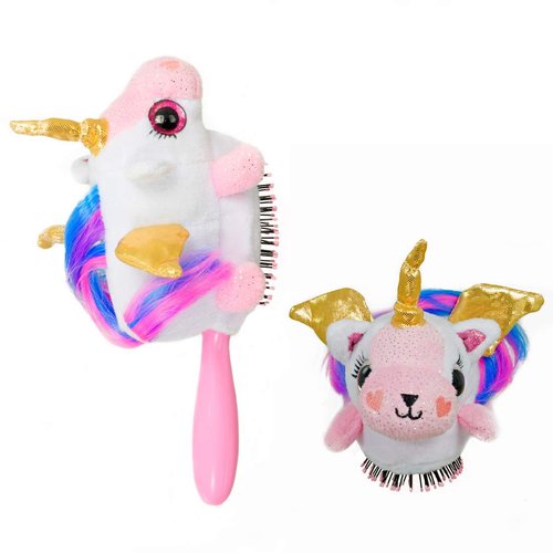 Wet Brush Plush Kid's Detangler (Pegasus Unicorn) with Soft IntelliFlex Bristles for All Hair Types, Multicolor