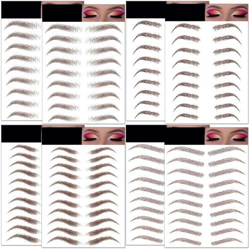 8 Sheets Eyebrows Tattoo Waterproof, 78 Pairs Eyebrow Tattoo Stickers Temporary Eyebrow Tattoos f...