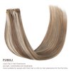 FUBILI Clip in Hair Extensions Ash Brown Highlights Platinum Blonde Remy Hair 30g 5 Pcs 22 Inch Real Human Hair Extensions For women