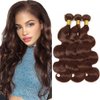 Chocolate Brown Bundles Human Hair Color #4 Body Wave Bundles Brazilian Unprocessed Virgin Human Hair 3 Bundles 28 28 28 Inch Reddish Brown Bundles Hair Weave