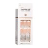KISS imPRESS Press-On Manicure, Nail Kit, PureFit Technology, Short Press-On Nails, 'Time Slip', Includes Prep Pad, Mini Nail File, Cuticle Stick, and 30 Fake Nails