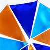 Orange Blue Party Decorations Metallic Fabric Triangle Pennant Flag Bunting Banner Garland for Birthday Baby Shower Graduation Bridal Shower Wedding Bachelorette Engagement Space Theme Party Supplies
