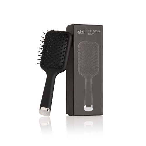 ghd The Mini All-Rounder Paddle Hair Brush ― Travel-Sized Detangling Hair Brush for Thick Hair ― Broad Flat Base to Create Straight and Sleek Blow-Dries ― Black