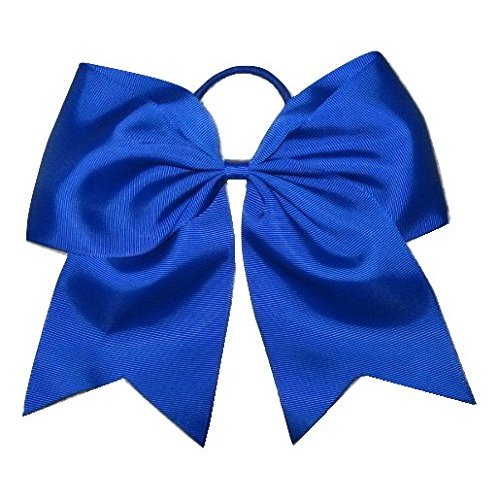 New "ROYAL BLUE" Cheer Bow Pony Tail 7 Inch Girls Hair Bows Cheerleading Dance Practice Football Games Competition Birthday Solid Color Grosgrain Ribbon
