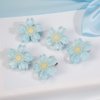 Jumwrit Flower Hair Clips Cute Snap Hair Clips Hawaii Flower Hair Clip 5PCS Hair Barrettes for Women Girls Flower Hair Accessories Clips（Blue）