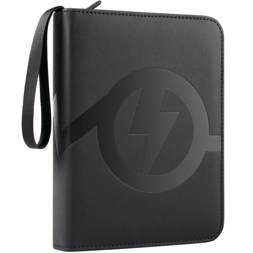 Card Binder 4 Pocket, GEAoffice PU Cover Trading Card Binder for 400 Cards, Premium Card Collection Binder, Sturdy Card Album for MTG, TCG, Game Cards & Sports Cards, Black