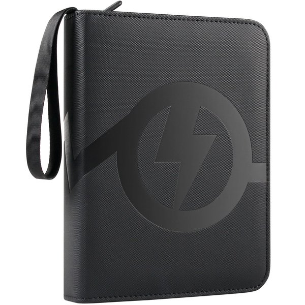 Card Binder 4 Pocket, GEAoffice PU Cover Trading Card Binder for 400 Cards, Premium Card Collection Binder, Sturdy Card Album for MTG, TCG, Game Cards & Sports Cards, Black