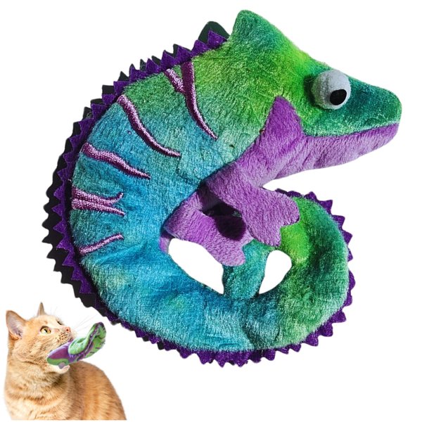 ME GUSTA PET Lizard Catnip Toys with North American Catnip | Lizard Cat Toy Crinkle Paper Sound | Lizard Kitten Toy Teething Chew | Cats Kicker Crinkle Paper | Chameleon Cat Toy 4.5-INCH