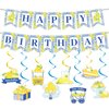 Refavor Lemon Birthday Party Decorations - 10PCS Capri Lemon Happy Birthday Banners Hanging Swirls Decorations Lemon Party Decorations Amalfi Coast Party Decorations Lemon Birthday Party Supplies