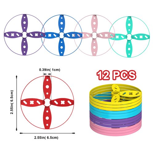 Ivtivfu Flying Disc Launcher Toy Supplements (12PCS), Outdoor Toys for Ages 3 4 5 6 7 8 Boys and Girls, Suitable for Handheld and Stomp Disc Launchers, Outside Kids Games for Beach Yard and Park