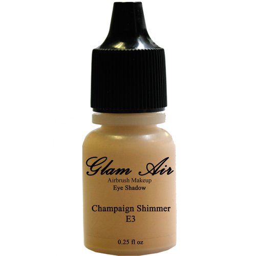 Glam Air Airbrushsh Eye Shadow Colors Water-based 0.25 Fl. Oz. Bottles of Eyeshadow( Choose Your Colors From Menu) (E3- CHAMPAIGNE SHIMMER)