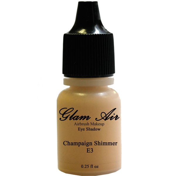 Glam Air Airbrushsh Eye Shadow Colors Water-based 0.25 Fl. Oz. Bottles of Eyeshadow( Choose Your Colors From Menu) (E3- CHAMPAIGNE SHIMMER)