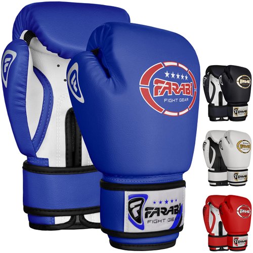 Farabi Sports Kids Boxing Gloves - Junior Boxing Gloves Youth Boxing Gloves Boys and Girls Boxing Training Gloves for MMA Muay Thai & Punching Bag (Blue, 4-oz)
