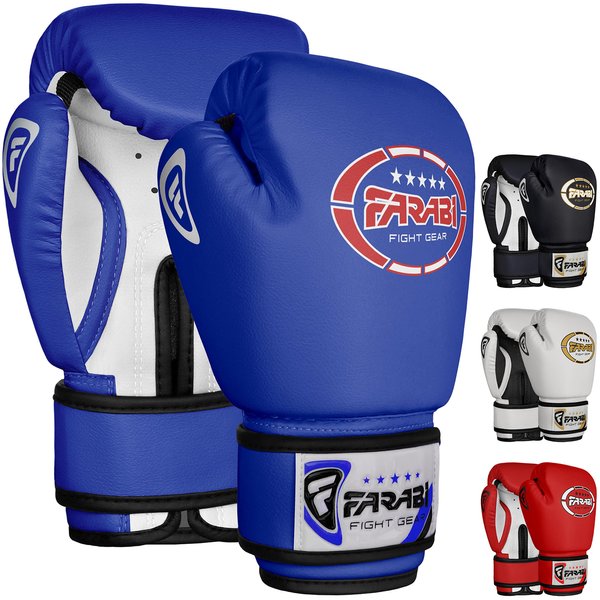 Farabi Sports Kids Boxing Gloves - Junior Boxing Gloves Youth Boxing Gloves Boys and Girls Boxing Training Gloves for MMA Muay Thai & Punching Bag (Blue, 4-oz)