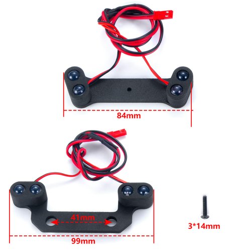 AXSPEED RC LED Light Headlight Taillight Front Rear Light Lamp for TRX E-REVO 2.0 4WD 1/8 RC Truck