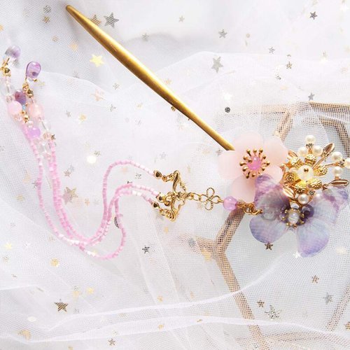 Beaupretty Retro Butterfly Hairpin,Beautiful Classical Headwpiece Vintage Cultural Hair Pin Bead Tassel Hair Sticks Pin for Hair Styling