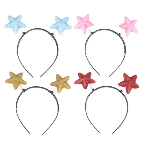 Beaupretty Star Headbands 8pcs Hair Hoop Boppers Star Hair Band Headwear Pentagram Headband Embellished Headbands for 3d Star Head Boppers Star Hair Hoop Xmas Pop Accessories 's