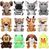 12 Pieces Mini Stuffed Forest Animals Jungle Animal Plush Toys in 4.8 Inch Cute Plush Elephant Lion Giraffe Tiger Puppy Zebra Duck Plush for Animal Themed Parties Teacher Student Achievement Award