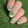 TailaiMei 10 Sheets St. Patrick's Day Nail Art Stickers, Self-Adhesive Shamrock Nail Decals for DIY Nail Decorations, 3D Design for Leprechaun (Cute Style)