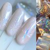 SILPECWEE 2 Boxes Aurora Nail Foil Clear Laser Glass Fragment Nail Transfer Foil for Long Acrylic Nails Starry Sky Holographic Nail Art Foil Stickers Manicure Design for DIY Nails Decoration