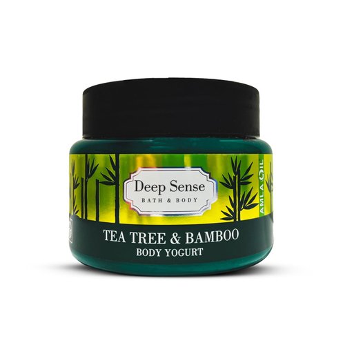 DEEP SENSE TEA TREE & BAMBOO BODY LOTION, Enriched with Tea Tree Oil, Hyaluronic Acid, Vitamin C, Retinyl Palmitate, D-Panthenol, Jojoba Oil, Allantoin-Body Moisturizer, 250 ml, 8.45 Fl Oz,