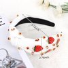 Jaciya Strawberry Party Decorations Knotted Headband for Women Girls Headbands Strawberry Headband Red Rhinestone Head Band Cute Hair Accessories