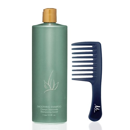 Agavê Smoothing Shampoo 33.8 oz / 1 Liter and M Hair Designs Detangling Comb (Bundle)