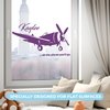 Personalized Name Airplane Wall Decor Vinyl I Boys Bedroom Decor I Airplane Party Decorations I Baby Boy Nursery Decor I Airplane Theme Decorations (Wide 22" x 12" Height)
