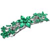 Vintage Crystal Hair Barrettes,Sparkly Glitter Crystal Rhinestones Flower Hair Clips French Style Hairpin Hair Accessories for Women Girls (Green)