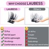Cluster Lashes 72 Individual Lashes D Curl Lash Clusters Volume Eyelash Clusters DIY Lash Extension Kit Fluffy Cluster Eyelash Extensions (01-0.07D, 14mm)