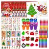 Cinrobiye 144 Pieces Merry Christmas Party Favors Max Holiday Coloring Books Squishy Gift Stacking Crayons Tattoo DIY Sticker Stampers Class Reward Prizes for Christmas Holiday Winter Party supplies