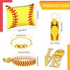 LEIFIDE 148 Pcs Softball Gift Softball Party Favors Softball Makeup Bag Softball Bracelet Keychain Stickers Hair Ties for Sport Birthday Decoration Party Supplies