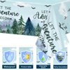ZOIIWA Adventure Awaits Tableware Set Let The Adventure Begin Plates Napkins Tree Mountain Wilderness Tablecloths Winter Adventure Party Dinnerware for Kids Baby Shower Birthday Party Decor Supplies