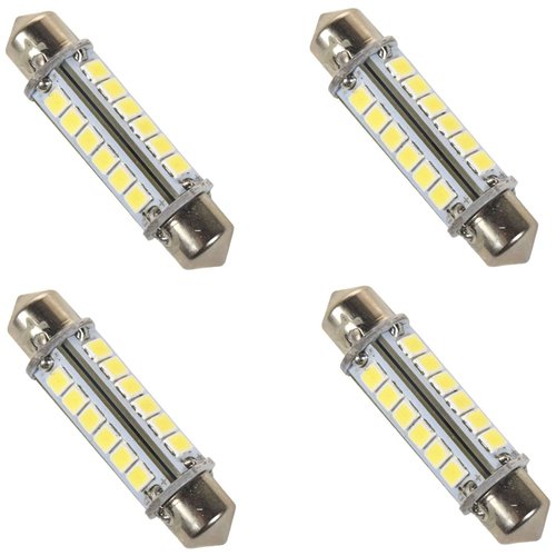 HQRP 4-Pack 41mm Festoon 24 LEDs SMD 2835 LED Bulb Cool White 360 deg for #211-2#212-2#214-2 RV Interior/Porch Lights Replacement